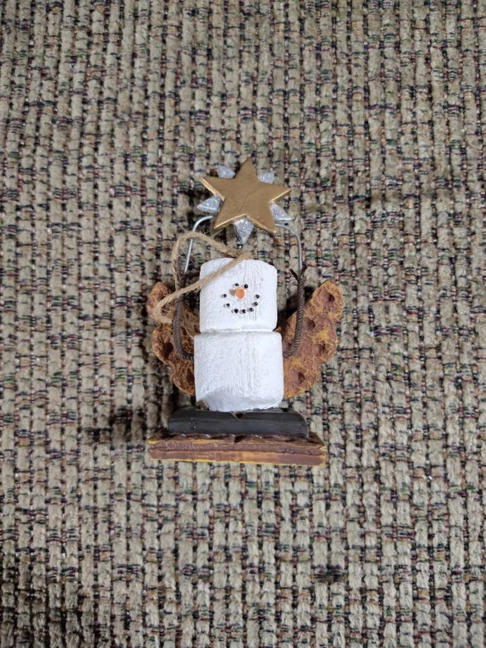 S'mores Midwest of Cannon Falls Marshmallow Snowman Angel Heart Ornament